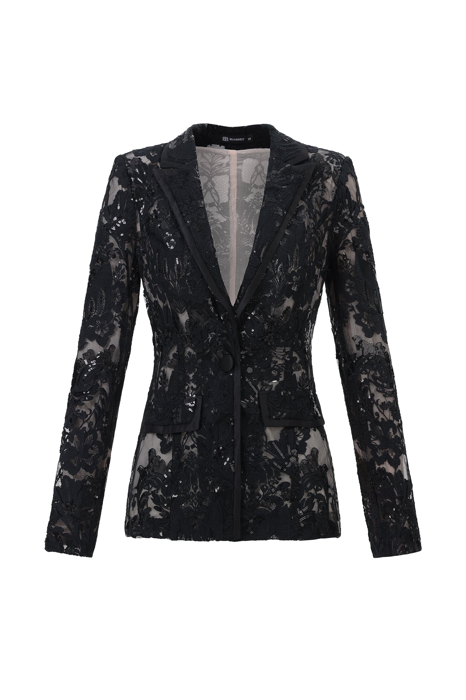 Lorelei Black Lace V-Neckline Tailored Fit Dress for Evening Events or Formal Occasions