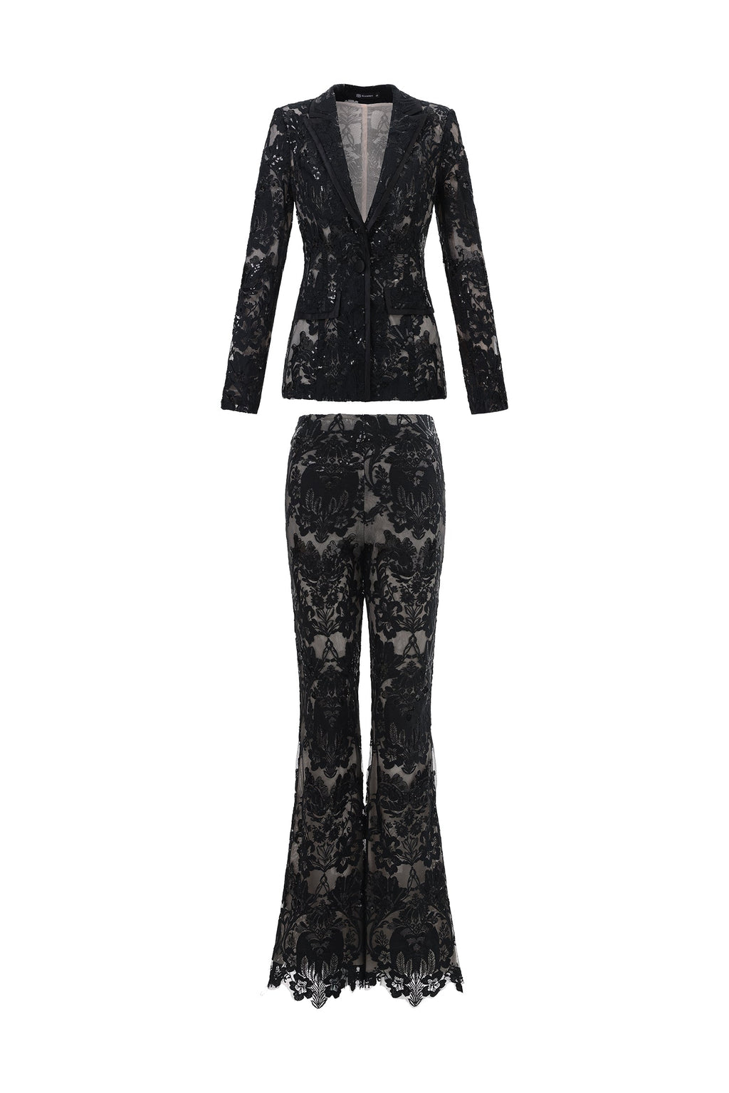 Lorelei Black Lace V-Neckline Tailored Fit Dress for Evening Events or Formal Occasions