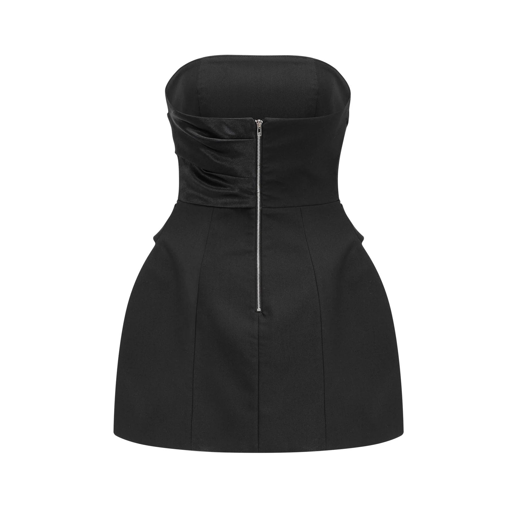 Lorelei Mini Dress Black Off Shoulder Asymmetric Button Flare