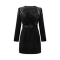 Lorelei Mini Dress with Crystal Embellished Velvet Black Silhouette