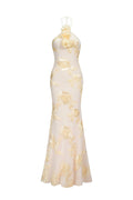 Lorelei White Floral Embroidered Halter Dress