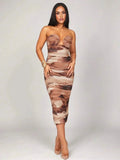 Lorenzina Midi Dress - Strapless Neckline - Wedding Occasion - Pencil Hem - Natural Waist - Elegant Style