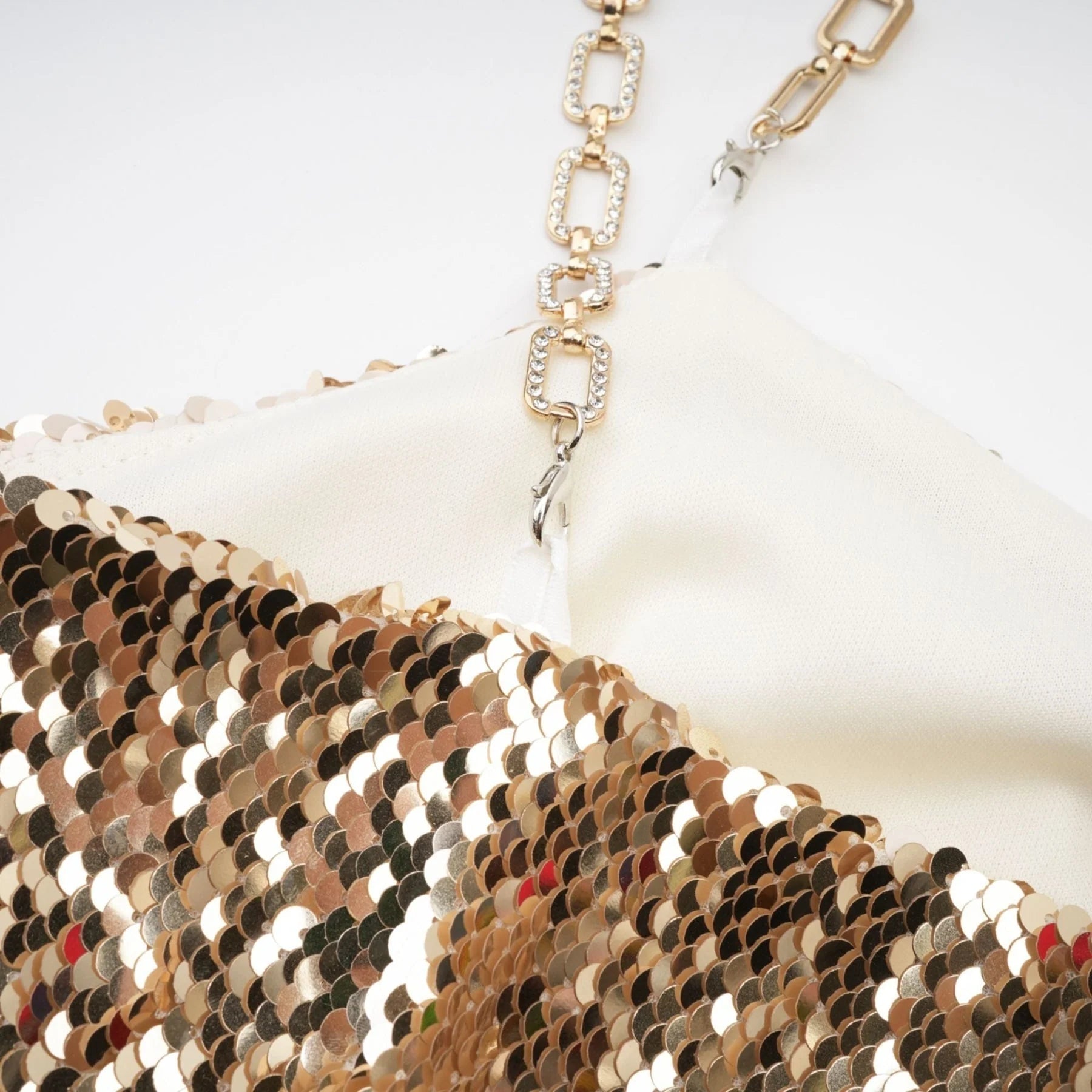 Lucia Mini Dress Gold Sequin Reversible Elegance & Glam