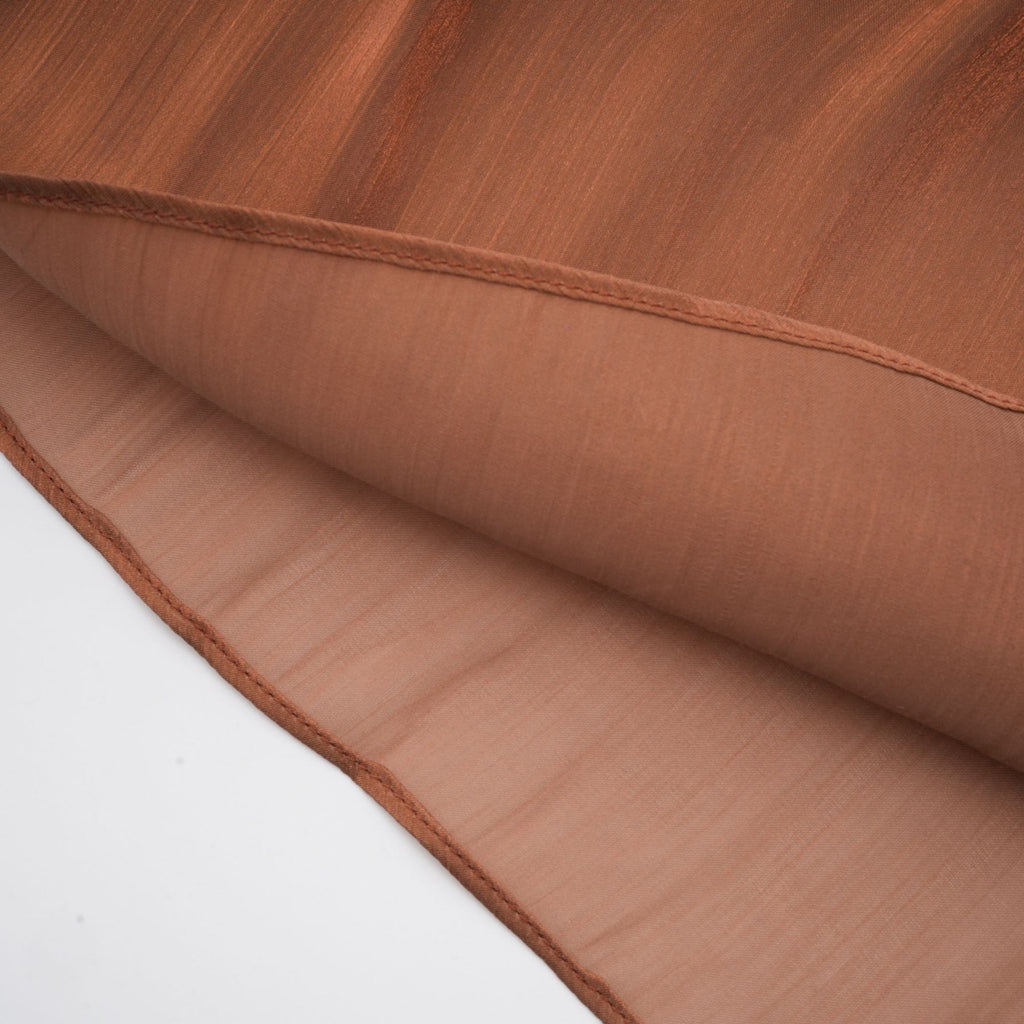 Luciana Maxi Dress in Brown Satin with Ribbon Tie - Neck and Pleats
