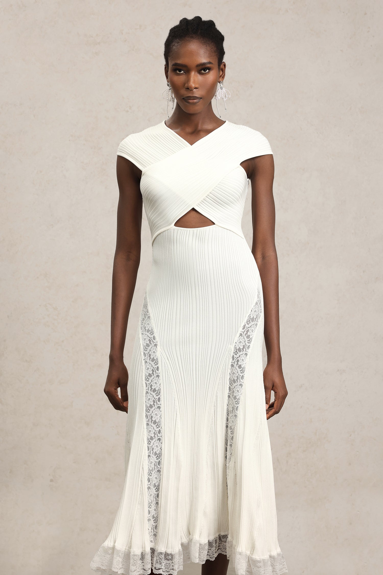 Lucy White Lace Cut-Out Dress