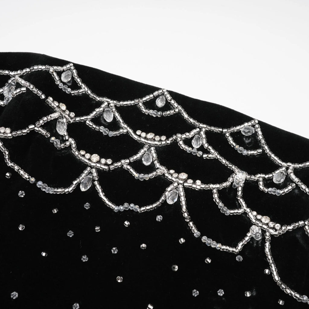 Lylah Mini Dress Black Velvet Offthe Shoulder Crystal Embellished