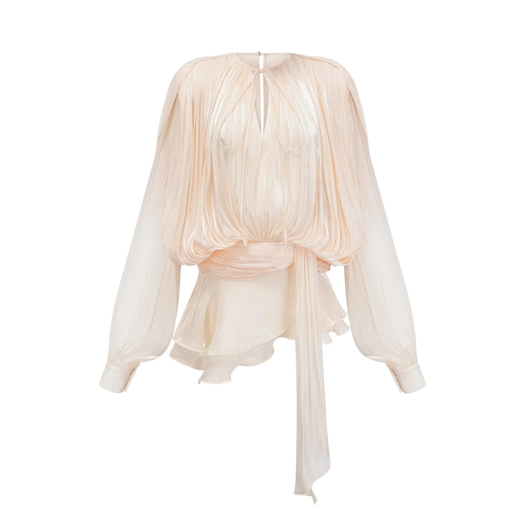 Macy Mini Dress with Twist Design and Ruffled Hem