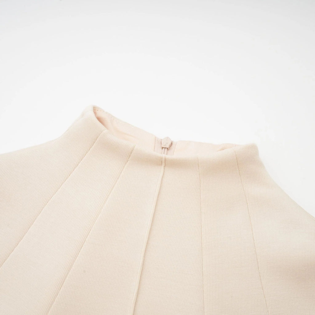 Madalynn Sleeveless Mock Neck Pleated Knitted Midi Dress