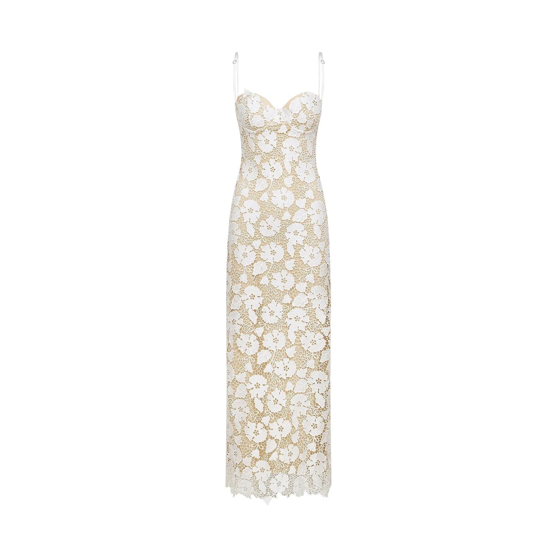 Maddalena Floral Midi Dress with Spaghetti Straps & Rear Tie Fastening
