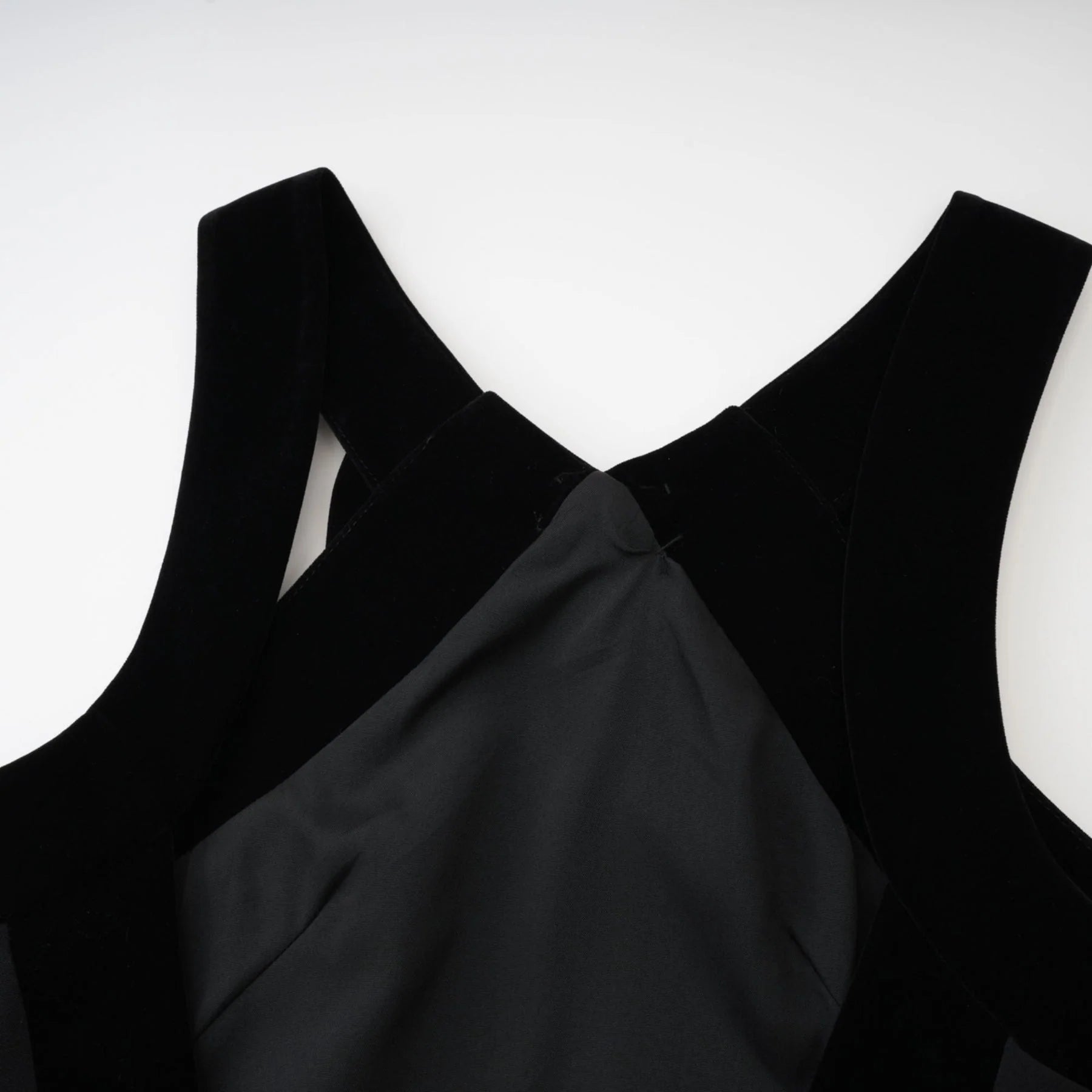 Madelyn Mini Dress Black Wool Velvet Bow Low Back