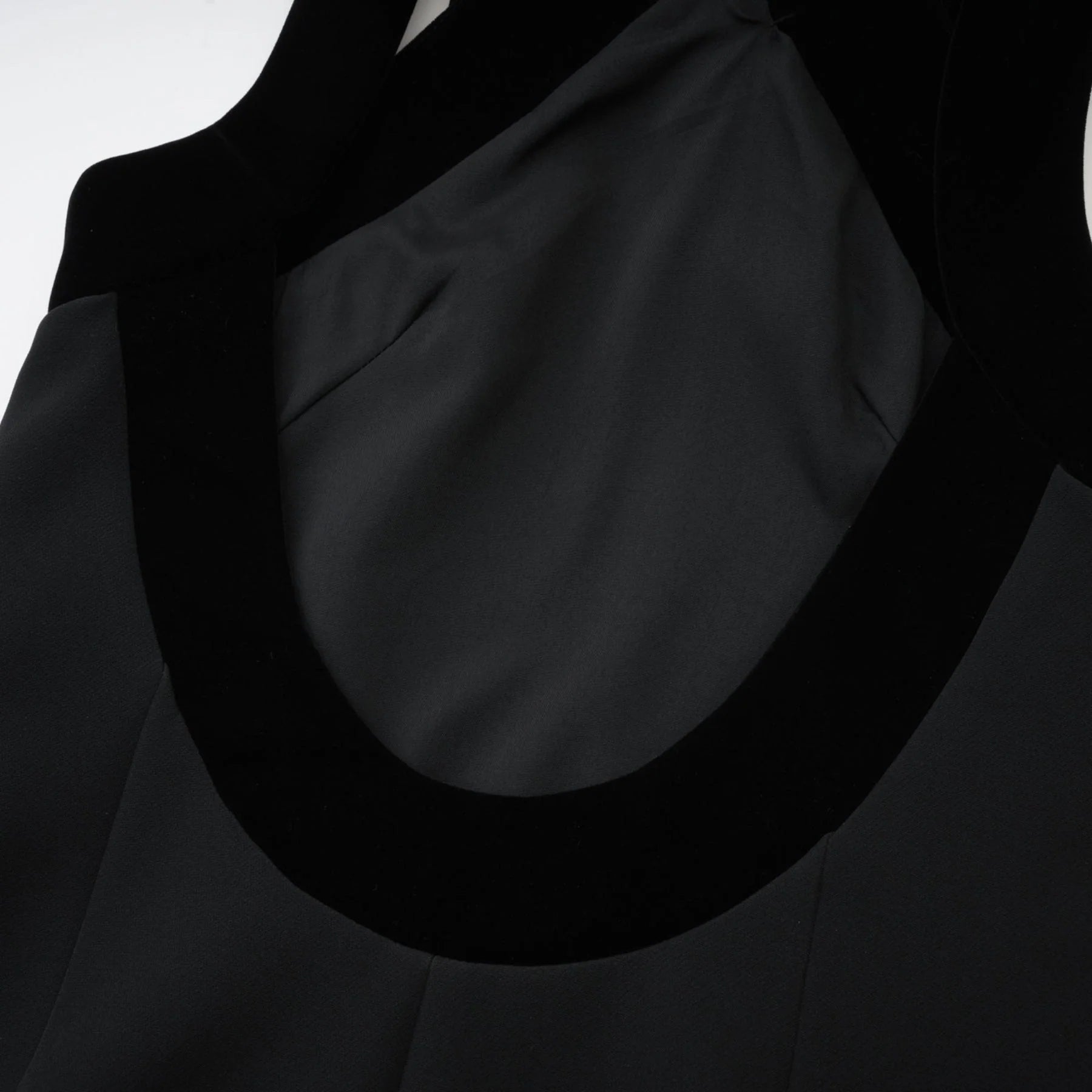 Madelyn Mini Dress Black Wool Velvet Bow Low Back