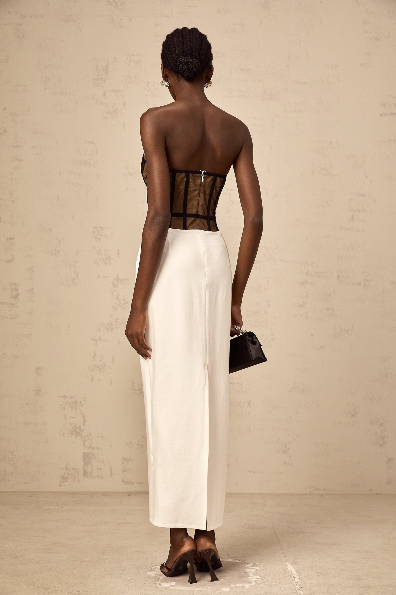 Madelyn Strapless Maxi Dress with Sweetheart Neck and Corset Styling