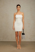 Madison Mini Dress White Sequin Off Shoulder Glam