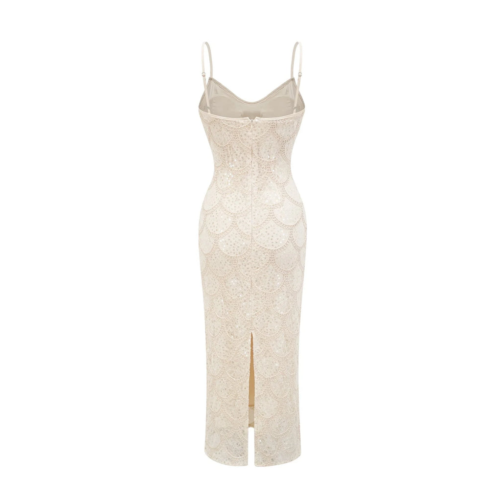 Madisyn Sleeveless V Neck Midi Dress