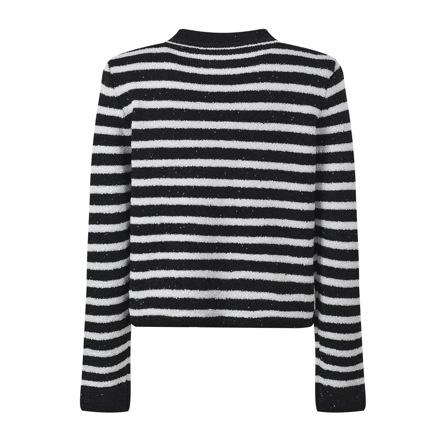 Maeve Cardigan - Fitted Silhouette - Striped Pattern - Slim Fit - Gold - Tone Buttons - Versatile Styling