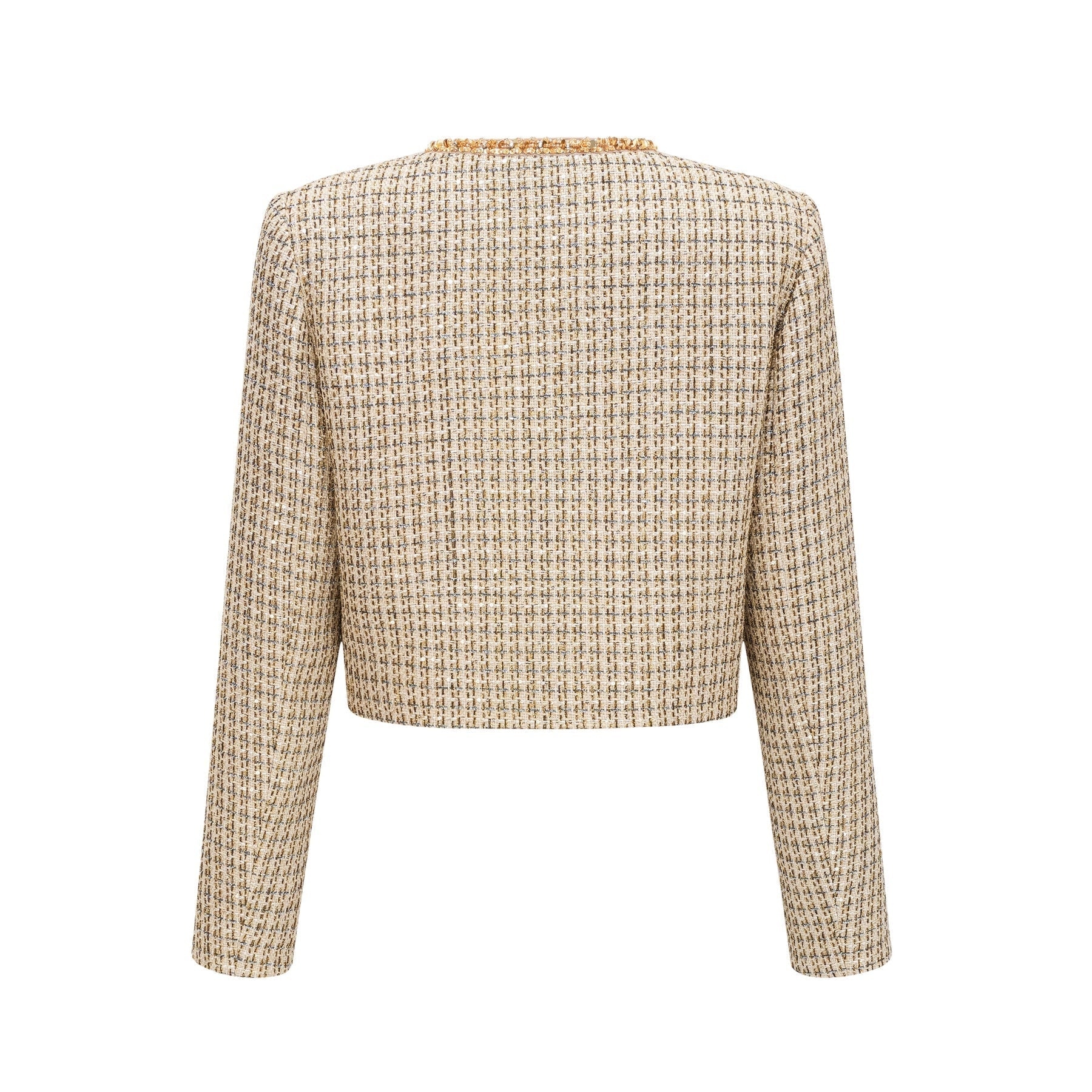 Maeve Jacket & Skirt Gold Tweed Sequin Set