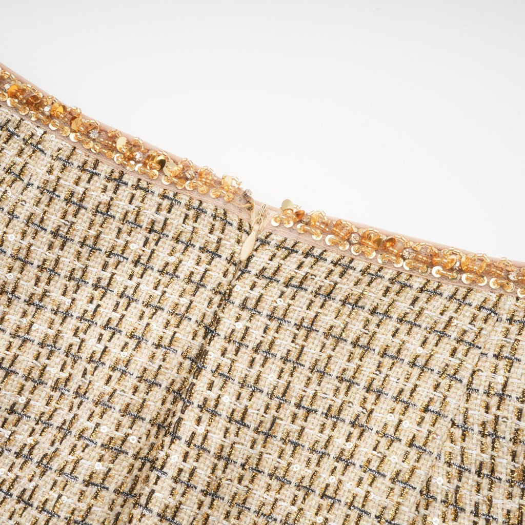 Maeve Jacket & Skirt Gold Tweed Sequin Set