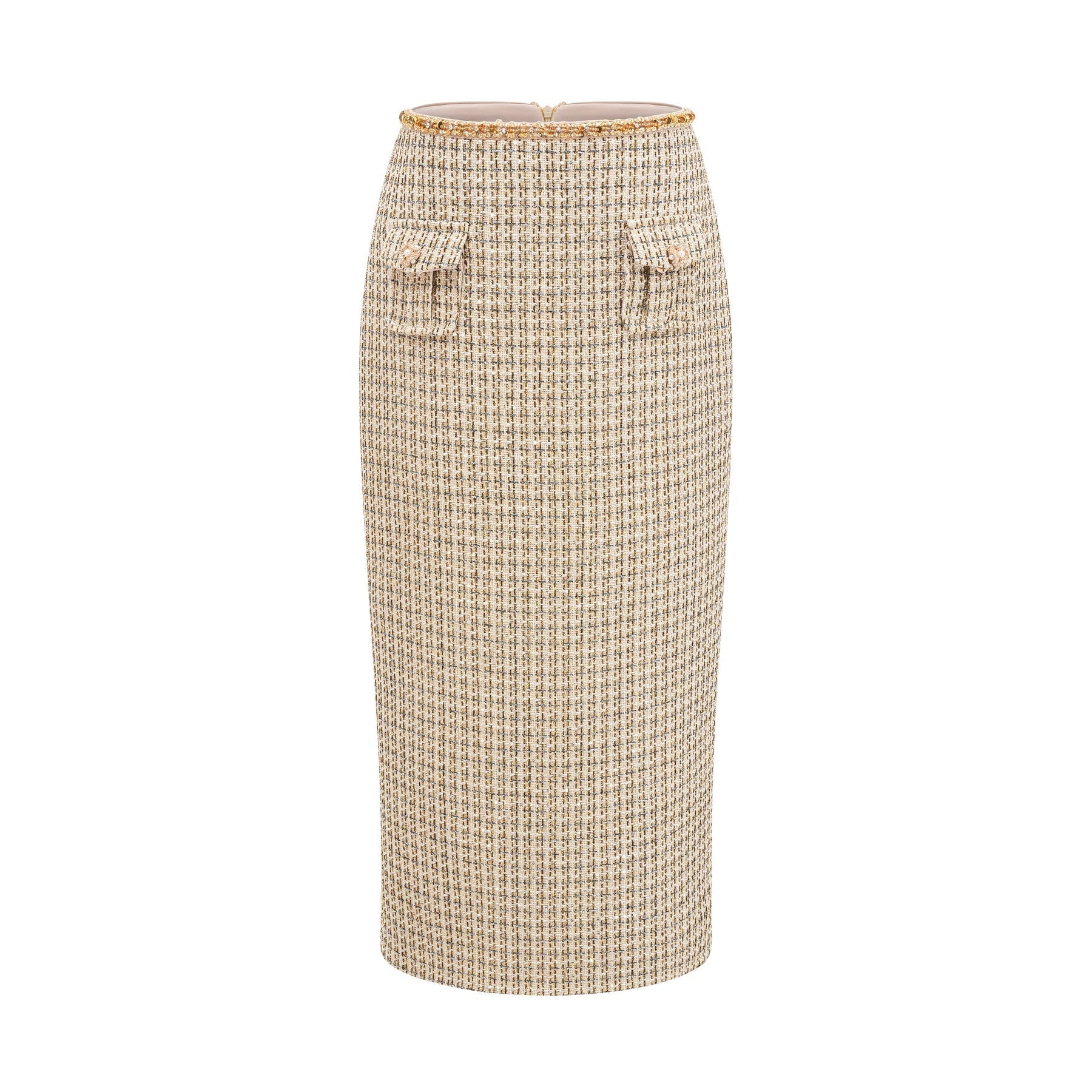 Maeve Jacket & Skirt Gold Tweed Sequin Set