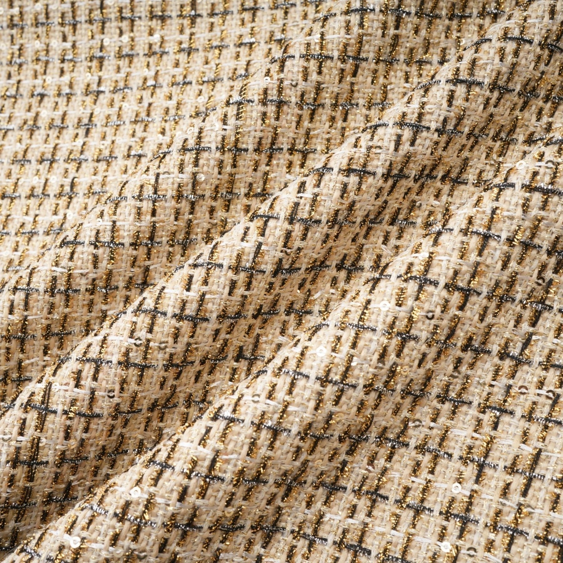 Maeve Jacket & Skirt Gold Tweed Sequin Set