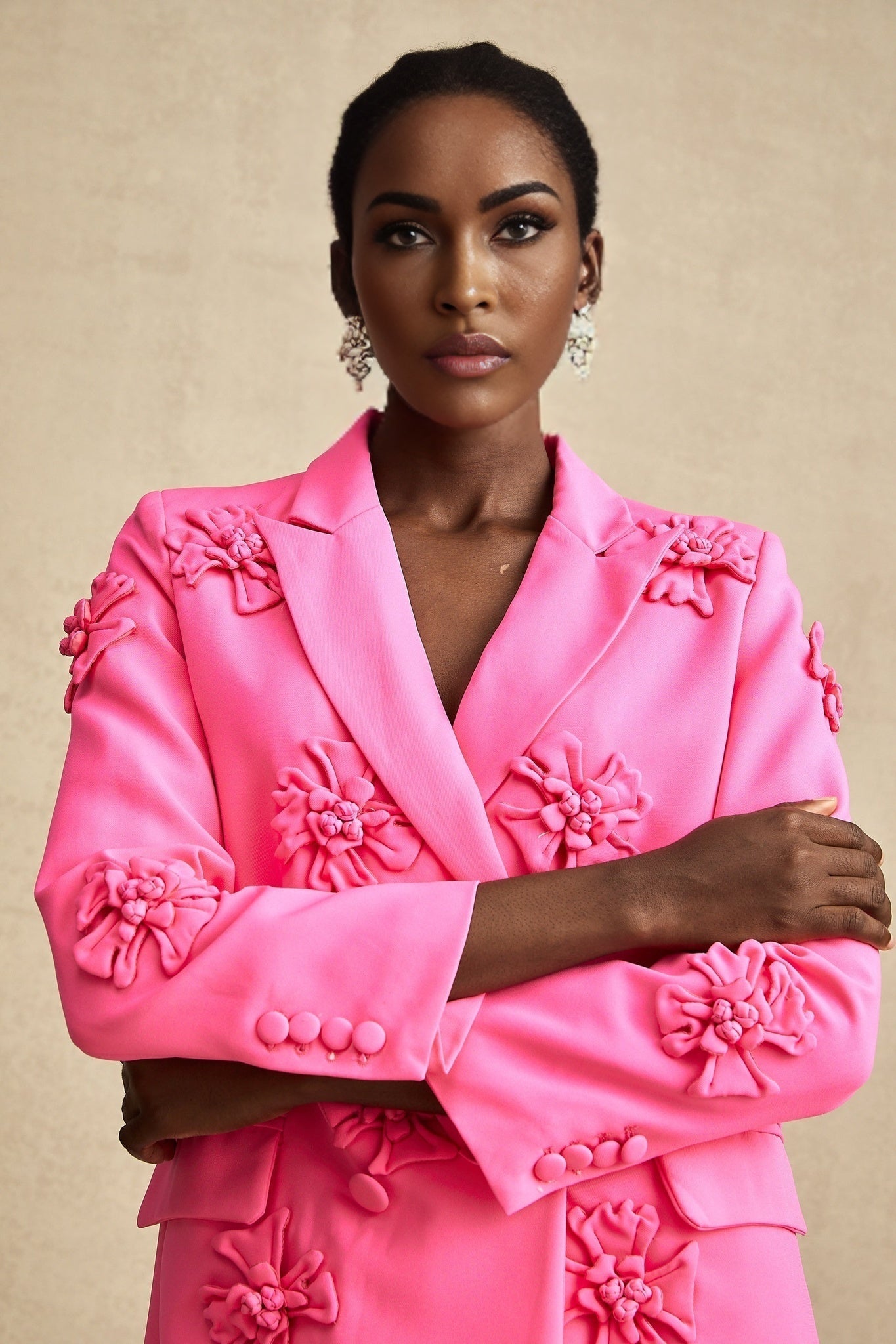 Maeve Jacket & Trousers Pink Floral Matching Set
