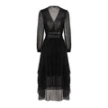 Maia Maxi Dress - Layered Design - Pleated V - neckline - Fitted Bodice - Flared Skirt - Sheer Details