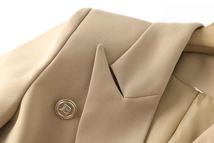 Maia Trench Coat – Double - Breasted Fit – Gold Buttons – Belted Waist