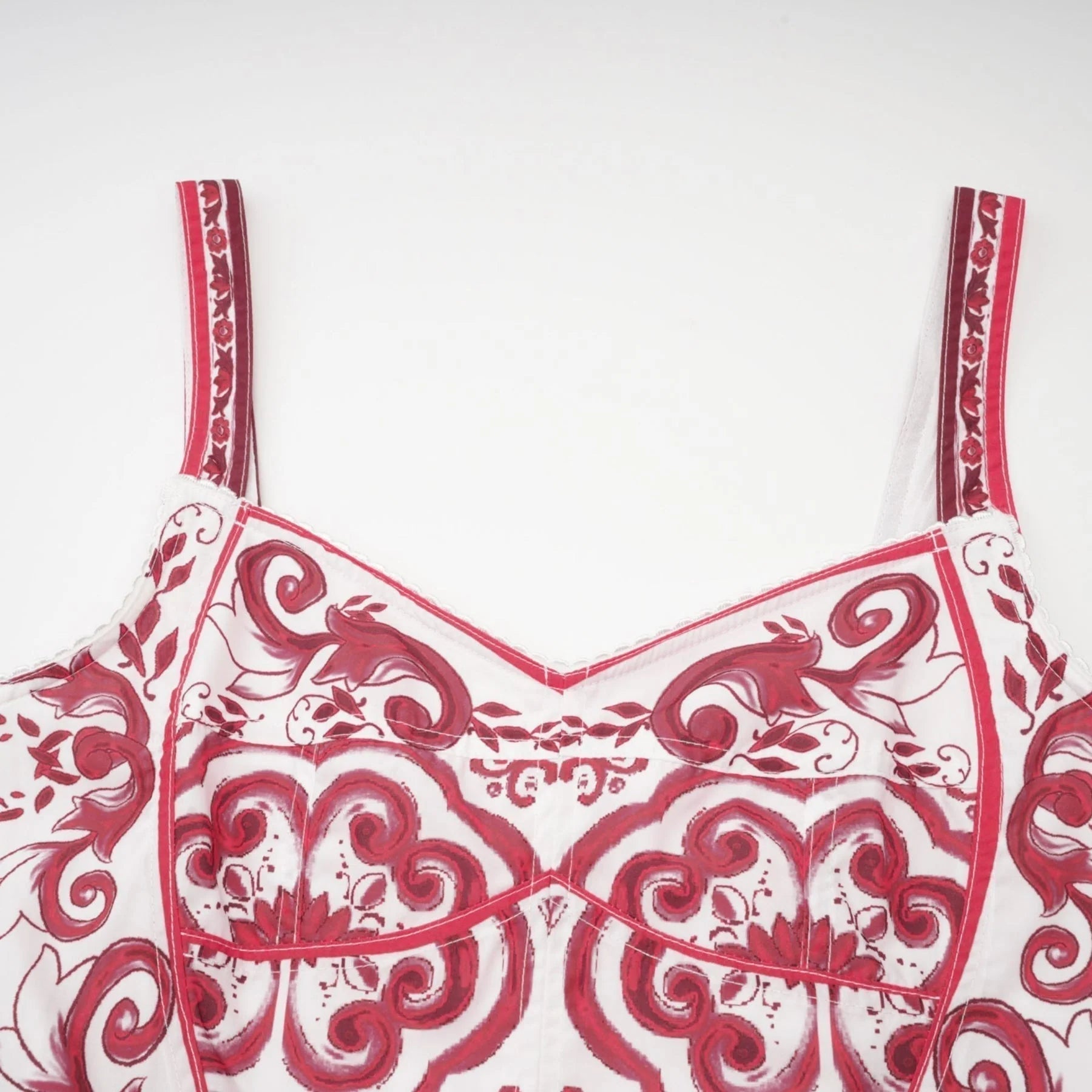 Malia Mini Dress Red & White Graphic Print Flare
