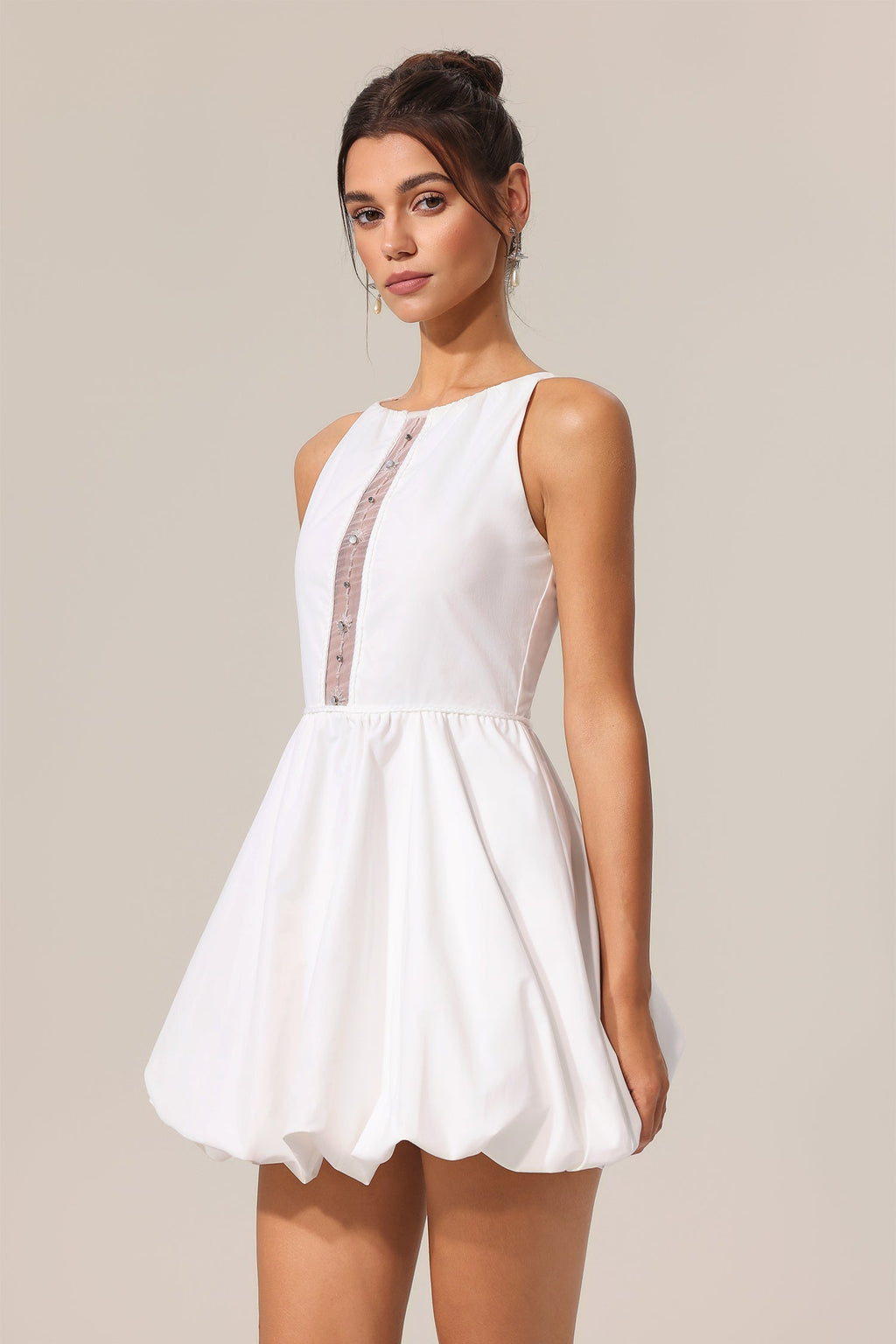 Malia White Sleeveless Hollow Out Dress