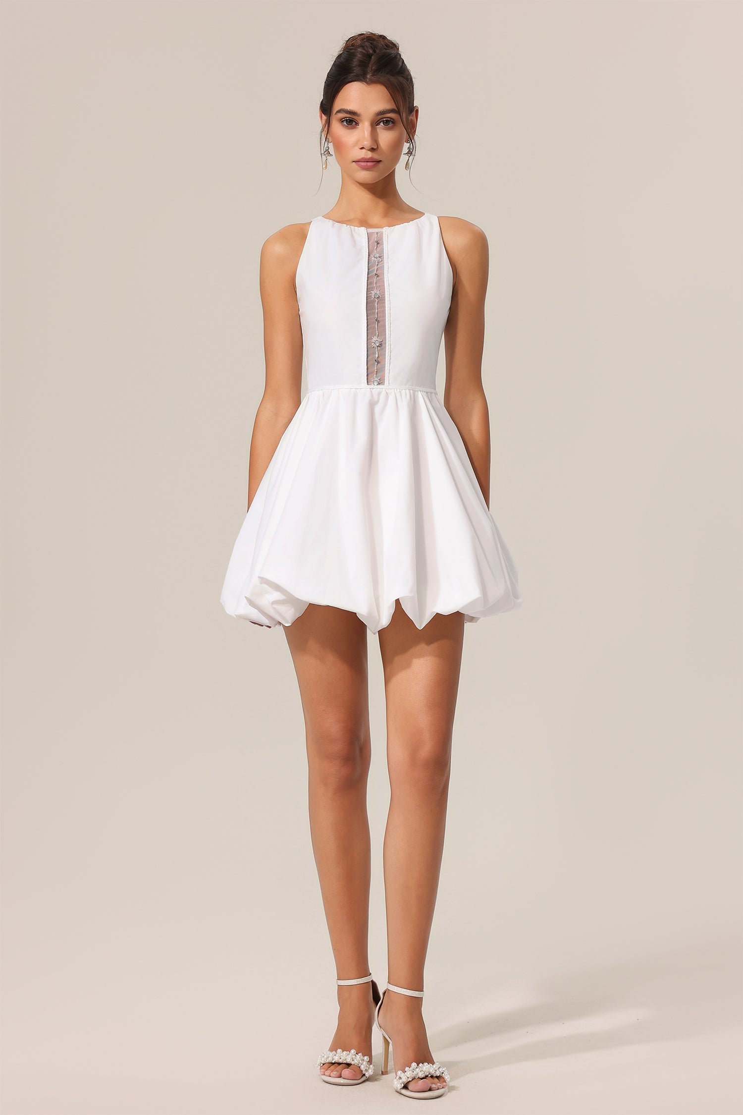 Malia White Sleeveless Hollow Out Dress