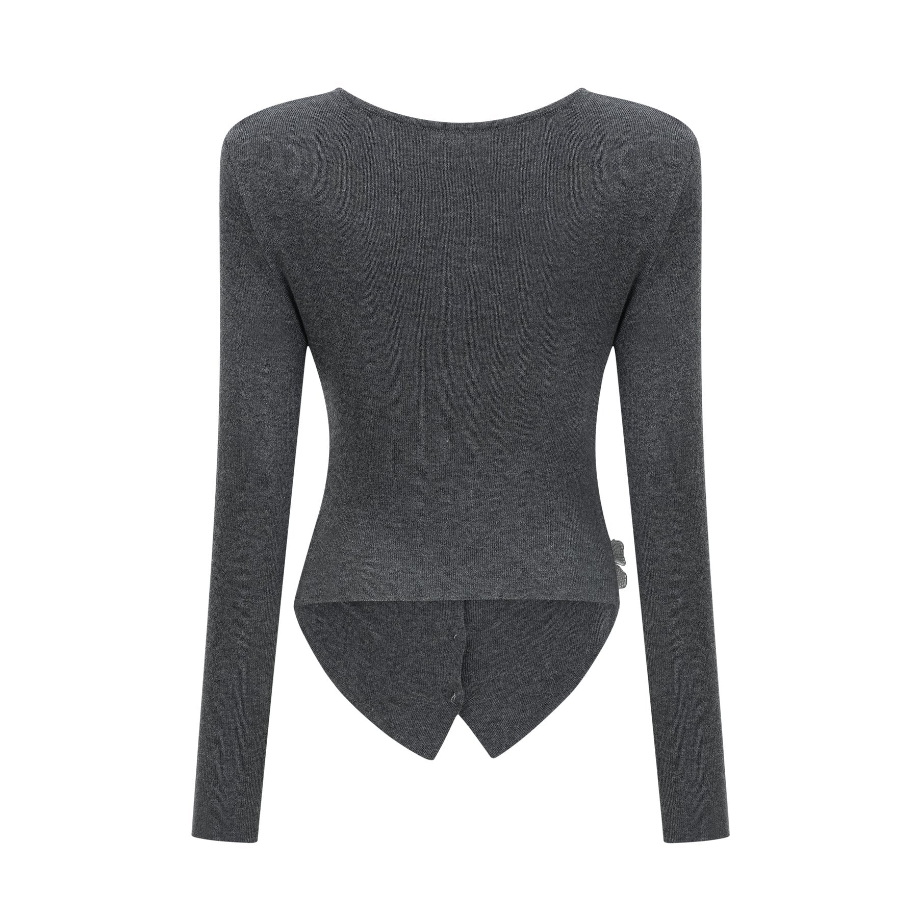 Malina Cardigan Grey Butterfly Sequin Motif & Rhinestone Detail