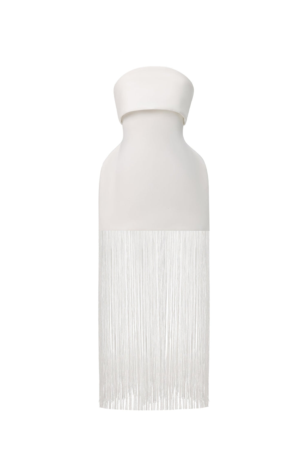 Malina White Fringe Strapless Dress for Women Night Out Cocktail Event