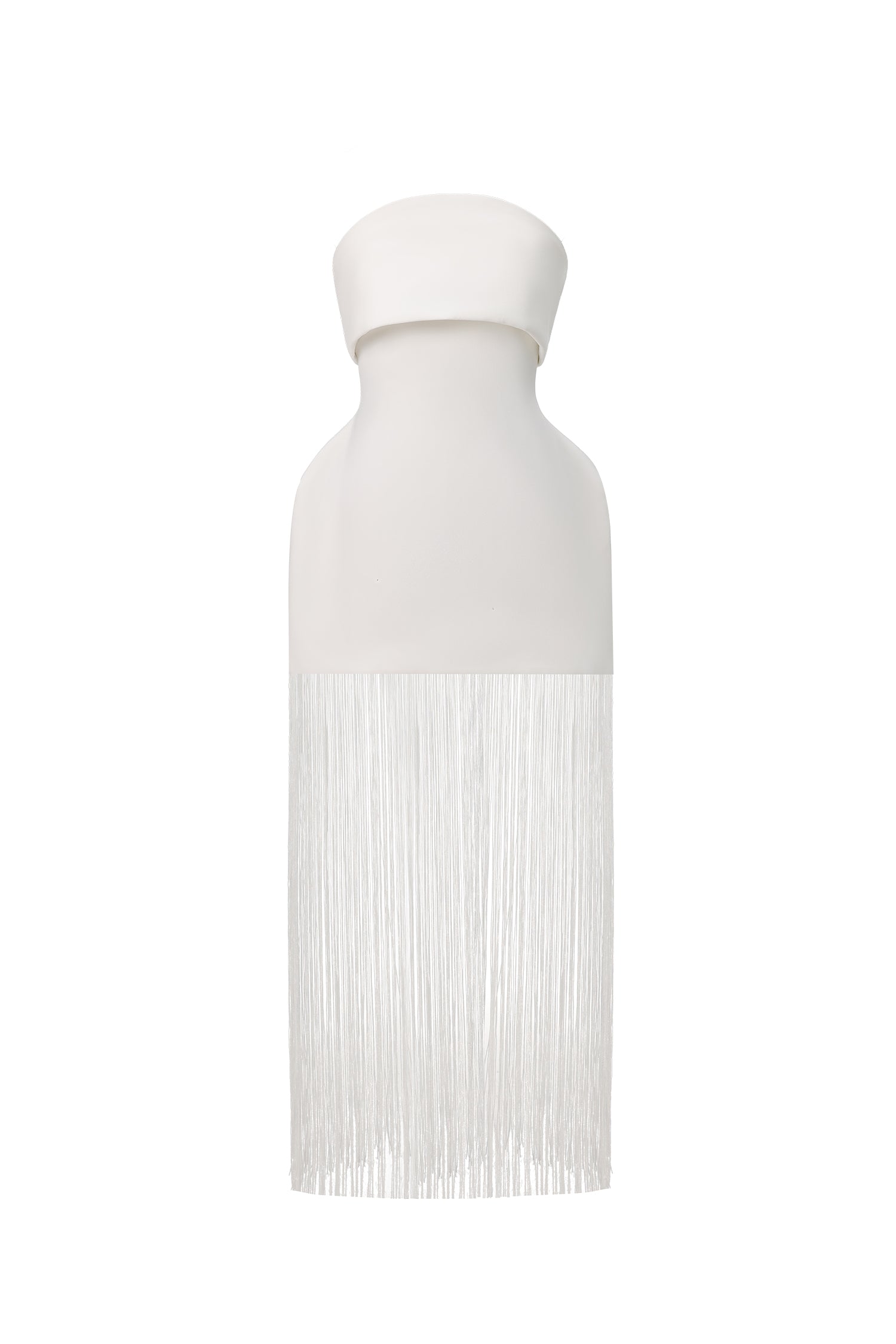 Malina White Fringe Strapless Dress for Women Night Out Cocktail Event