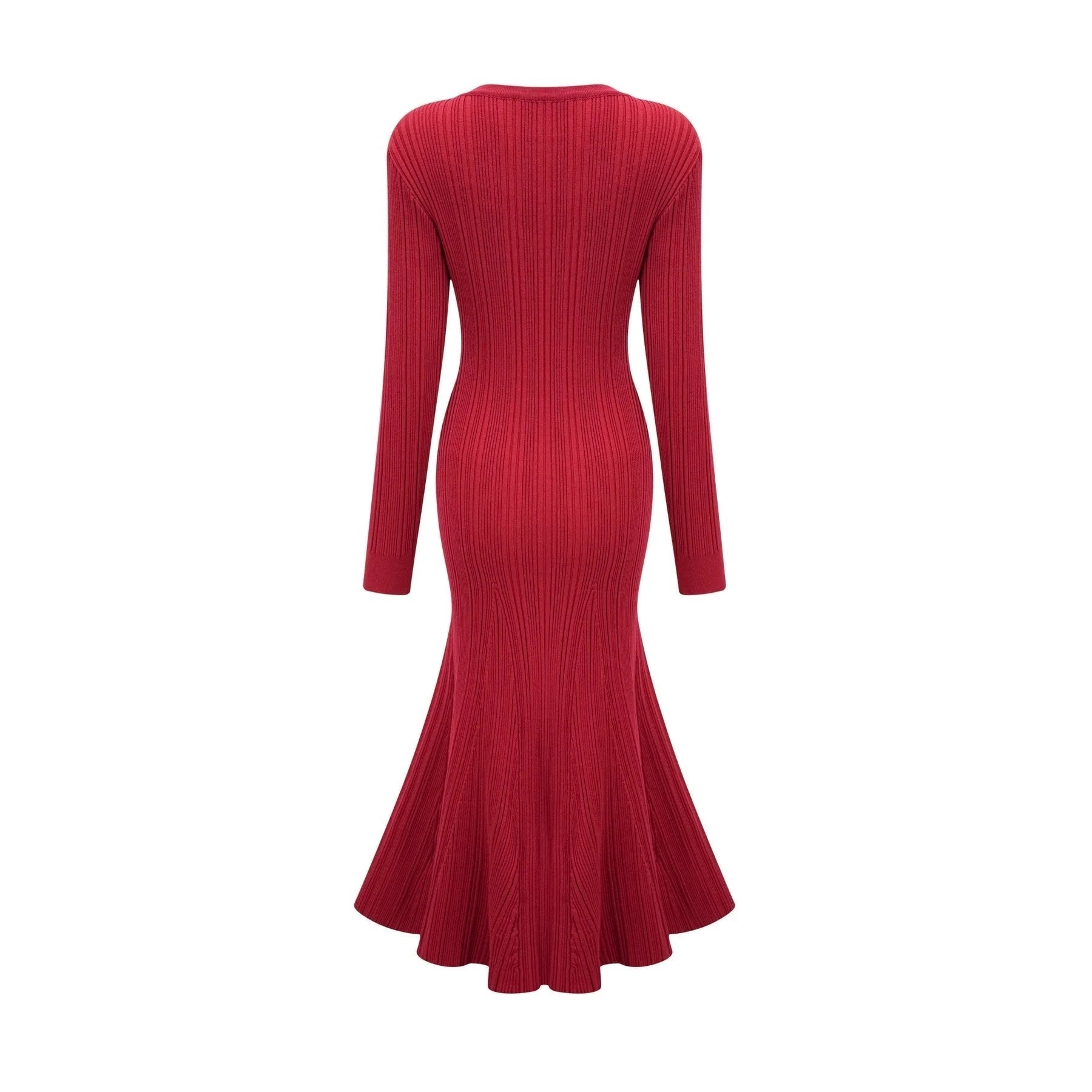 Mallory Midi Dress Red Crystal Embellished Scoop Neck