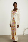 Margherita Crochet Knit Cardigan with Flared Cuffs
