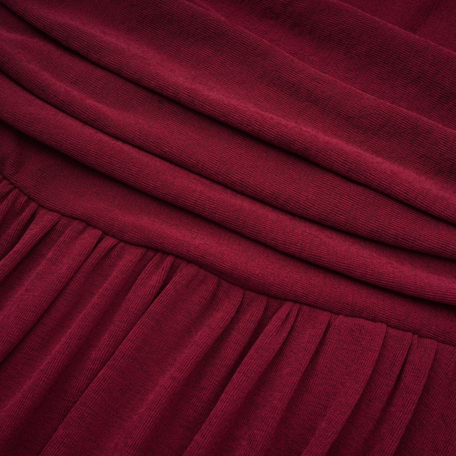 Maria Midi Dress - Vibrant Red with Flap Design & Long Sleeves