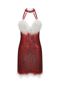 Maria Red Feather Halter Mini Dress