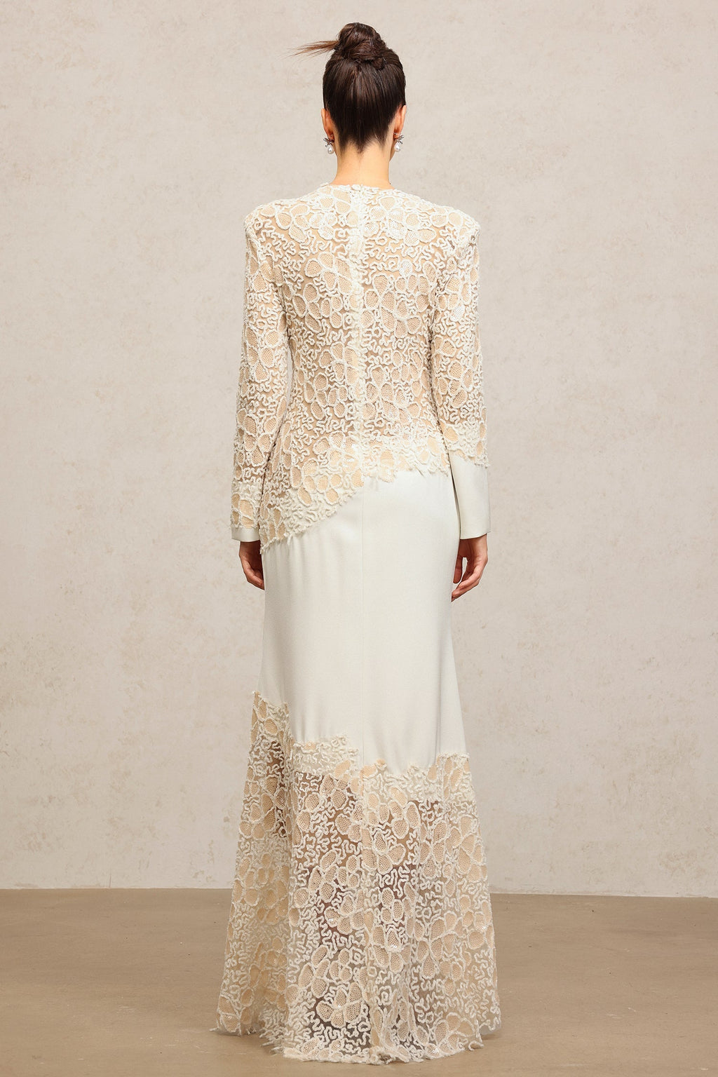 Mariah White Lace Embroidered Maxi Dress