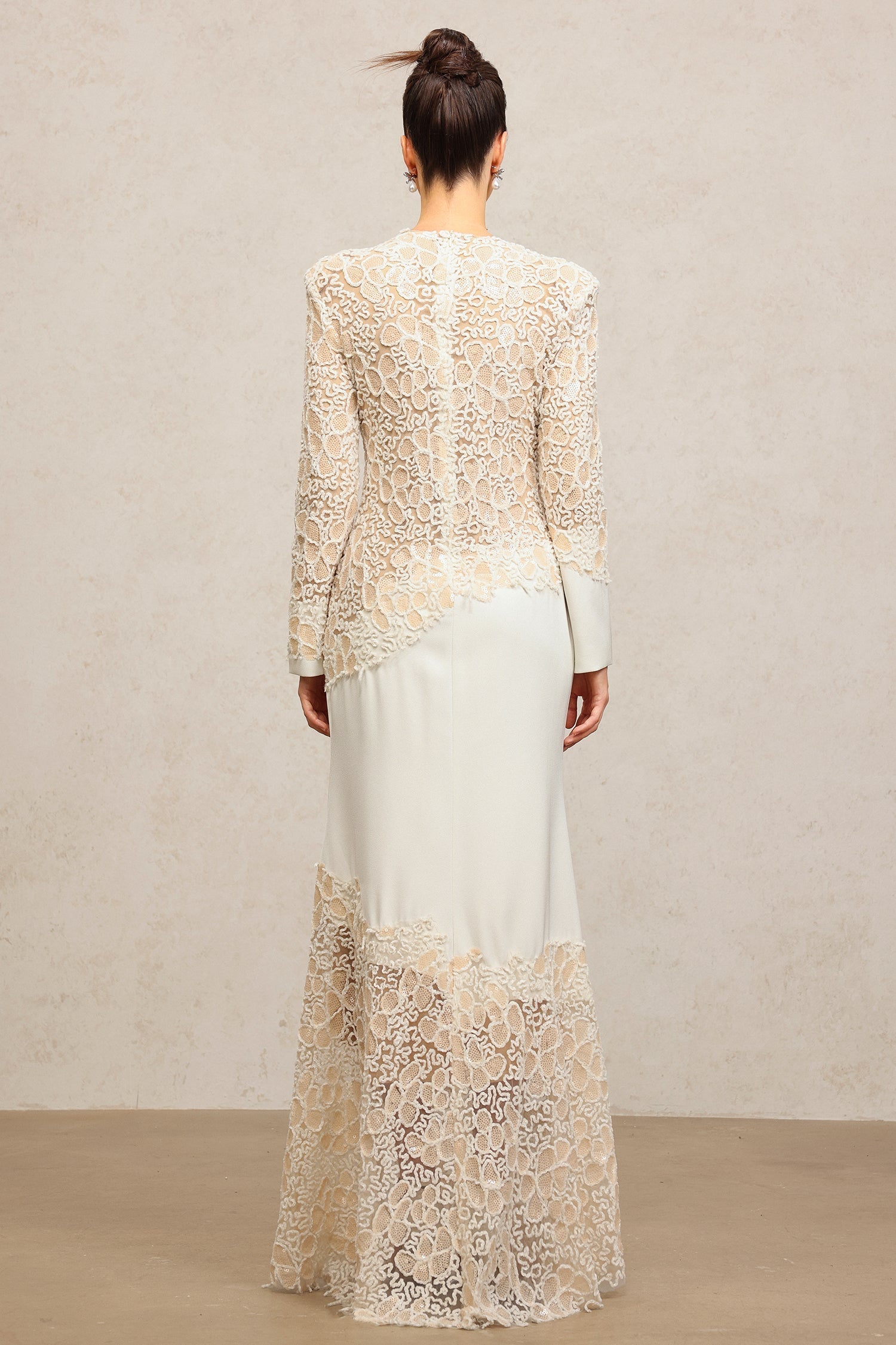 Mariah White Lace Embroidered Maxi Dress