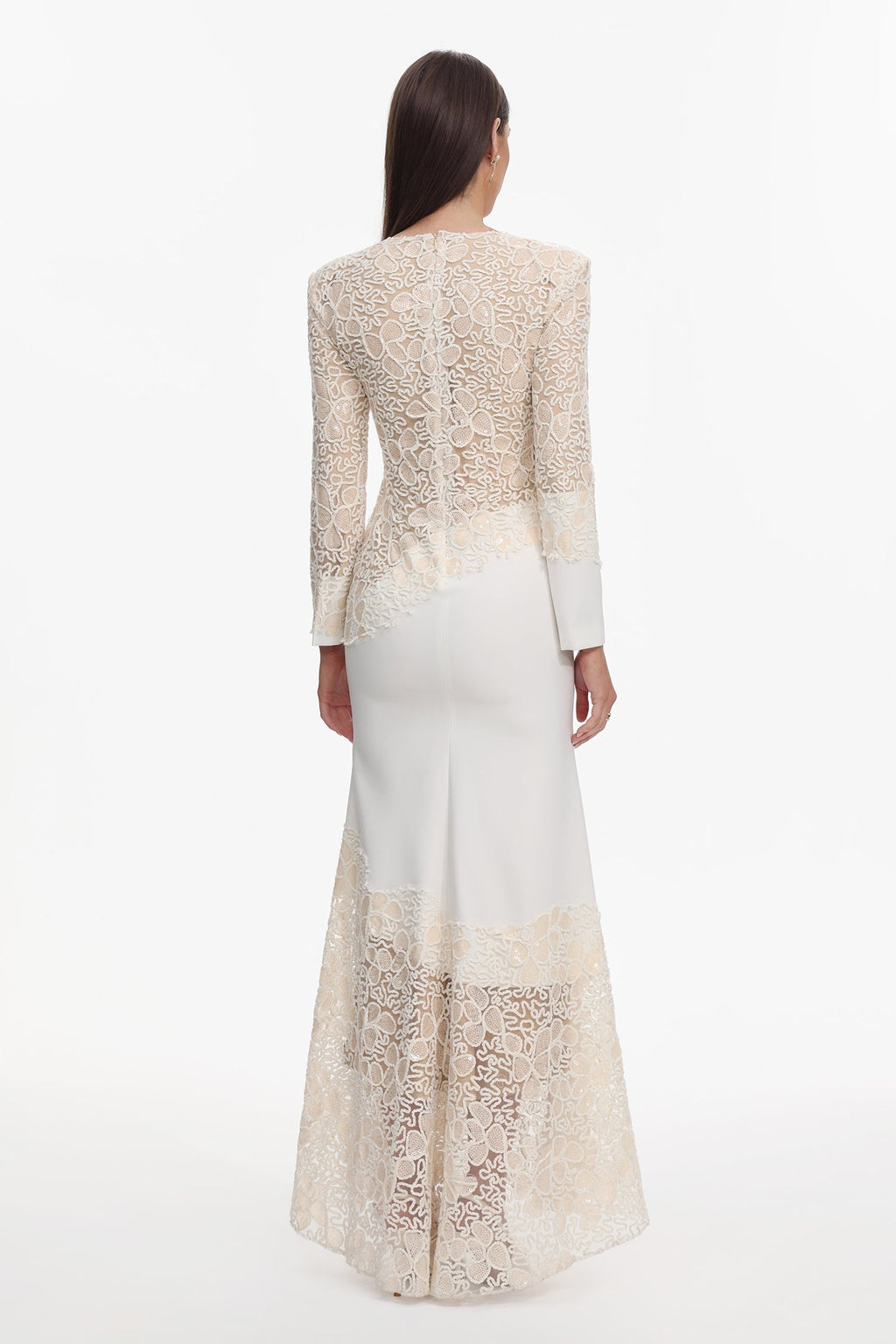 Mariah White Lace Maxi Dress for Formal Occasions