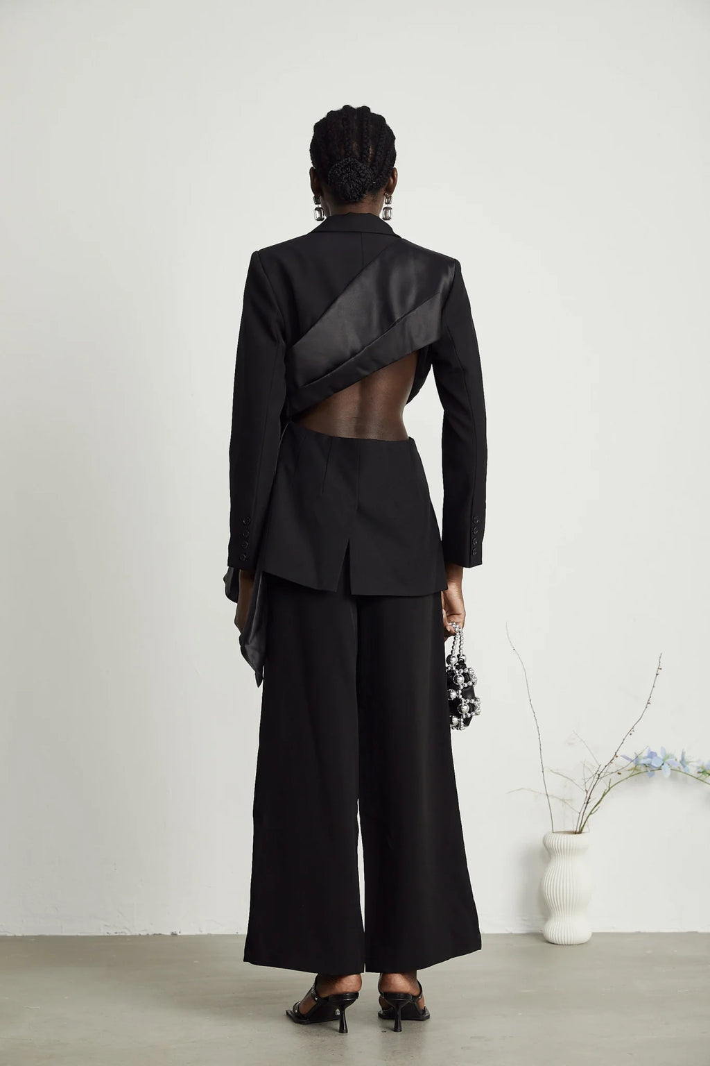 Mariangela Blazer Mariangela Oversize Bow Tie Black Blazer