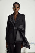Mariangela Blazer Mariangela Oversize Bow Tie Black Blazer