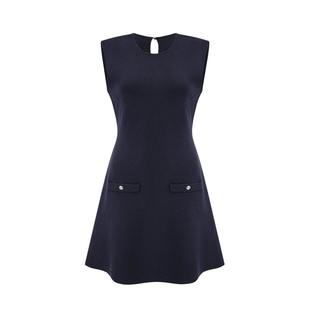 Mariarosa Top & Dress Dark Blue Knitted Matching Set
