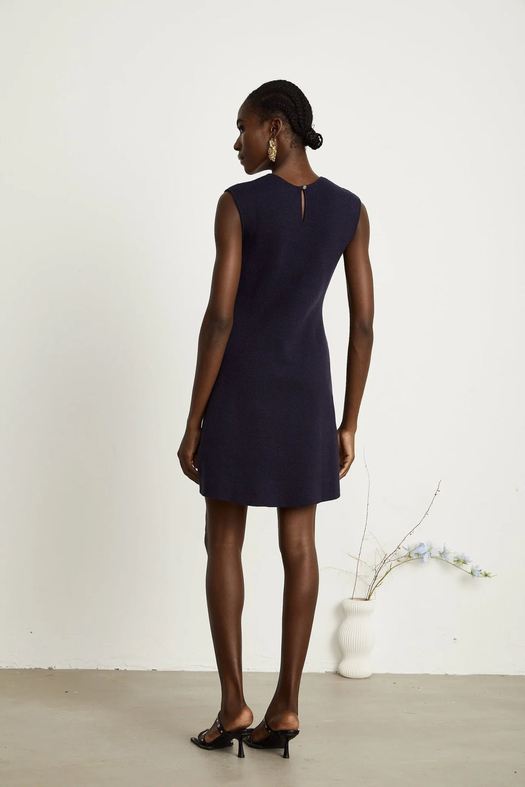Mariarosa Top & Dress Dark Blue Knitted Matching Set