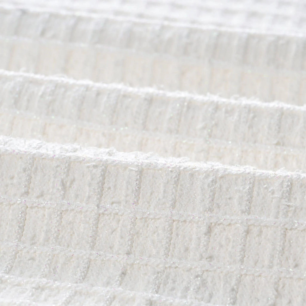 Mariella Jacket & Skirt White Waffle Knit Set