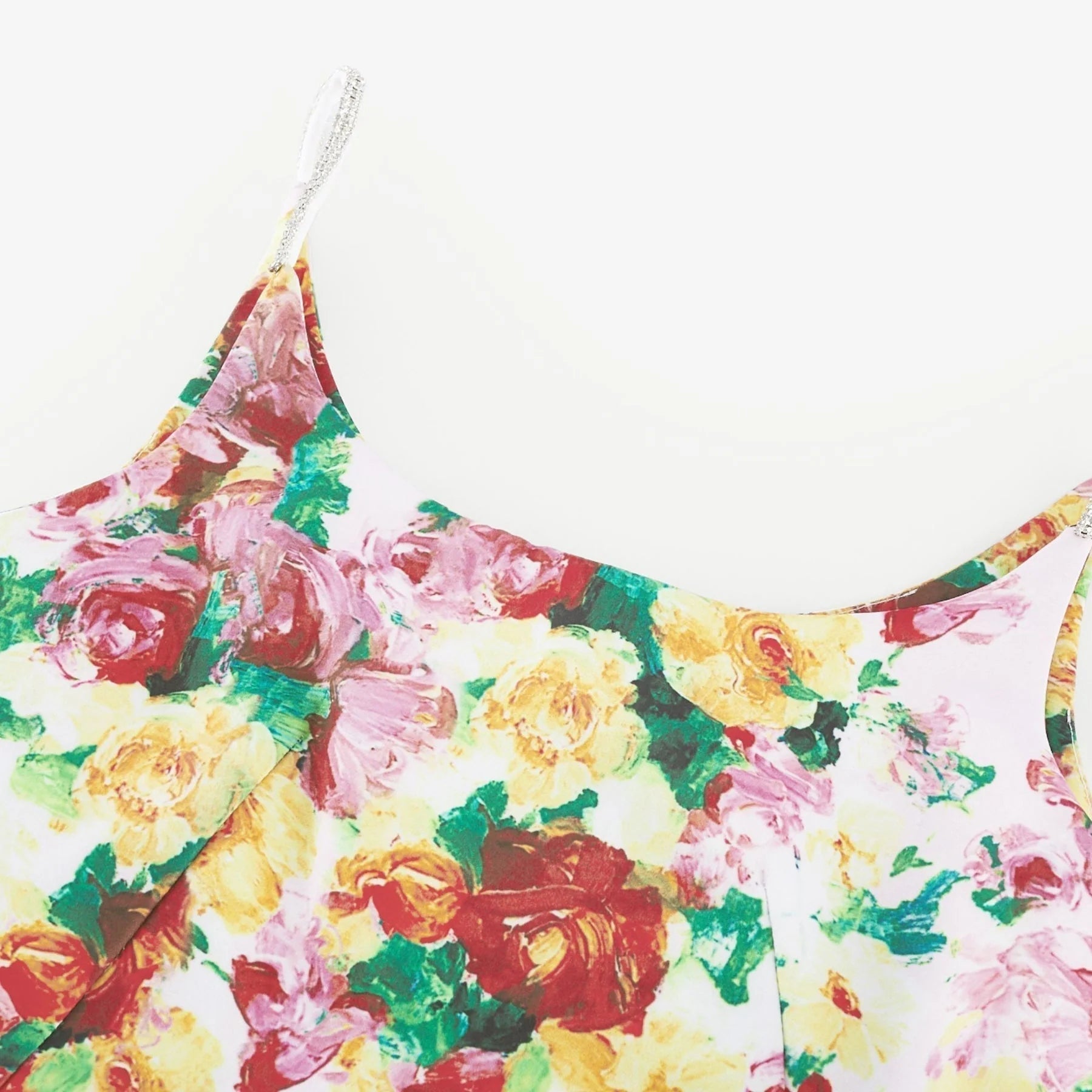 Marina Mini Dress Floral ALine Square Neck Chic