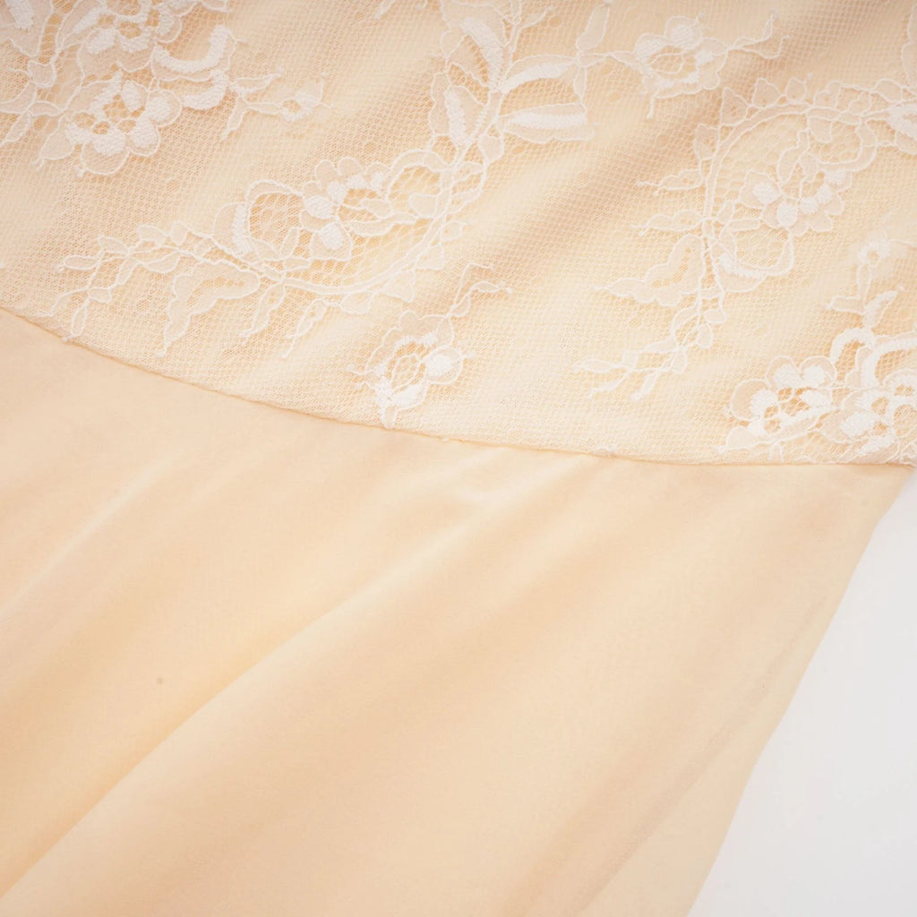 Mariolina Sleeveless Midi Dress with Bustier Style and Lace Detailing