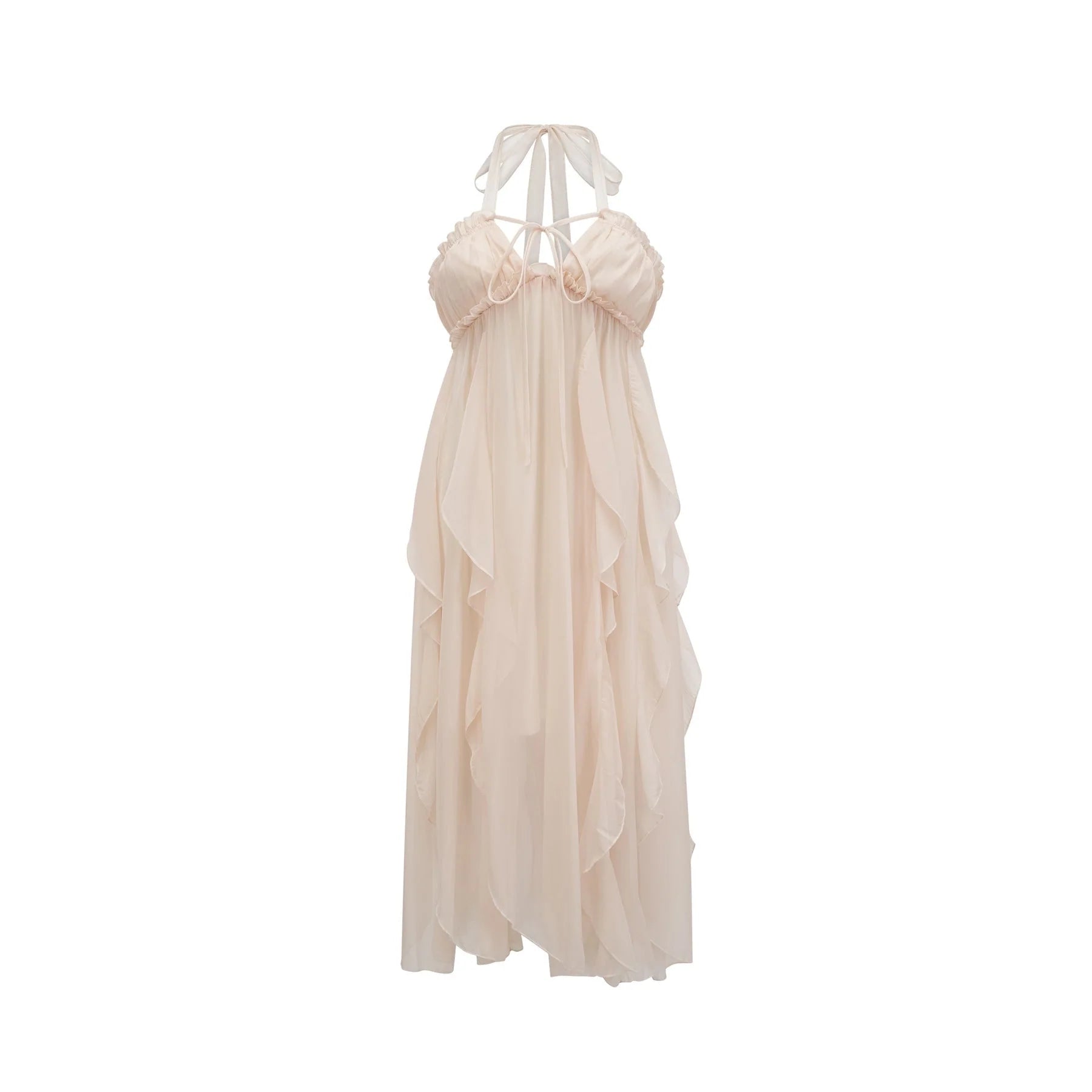 Mariuccia Halter Neck A - Line Midi Dress