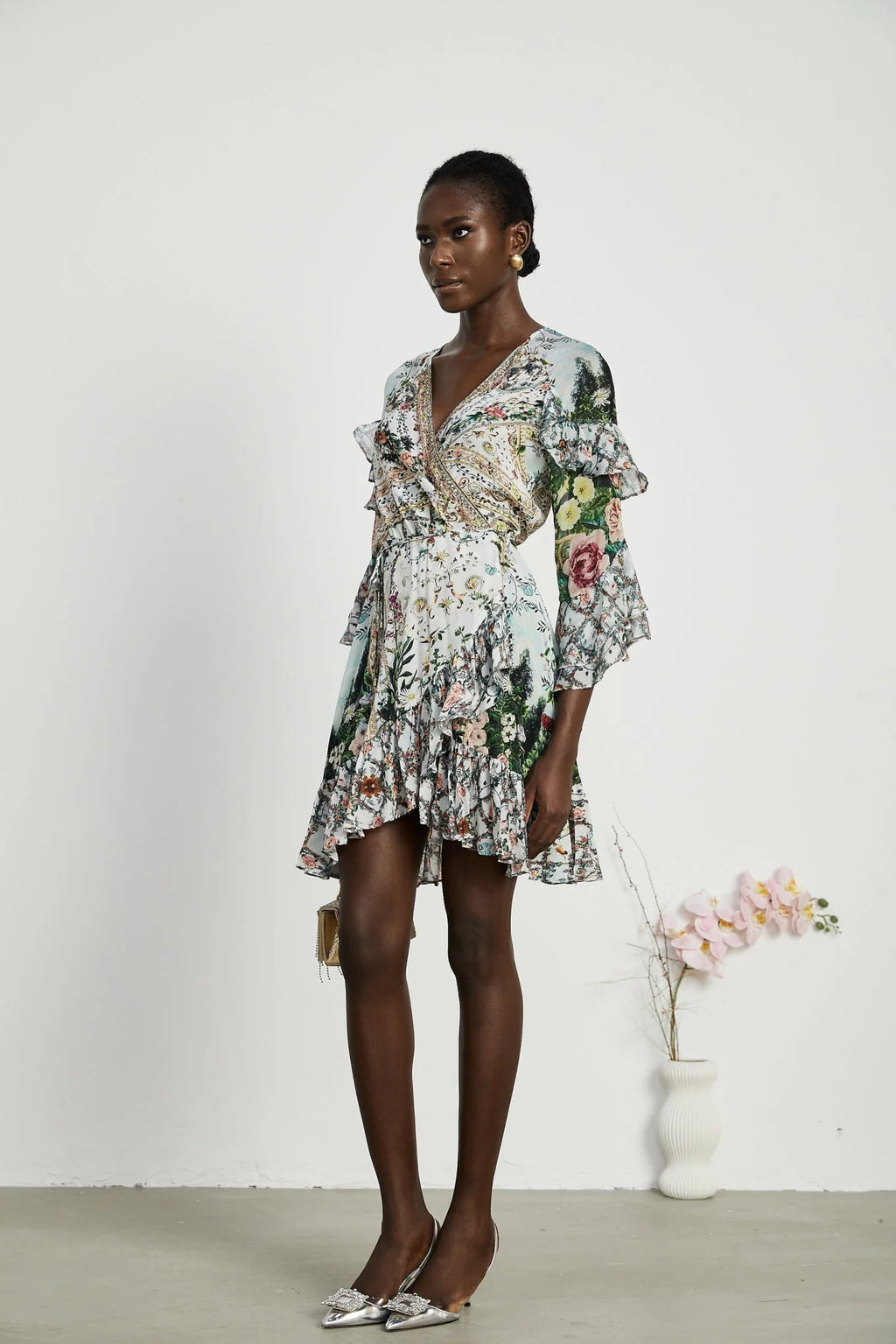 Mariuccia Mini Dress Renaissance Romance Ruffle & Crystal