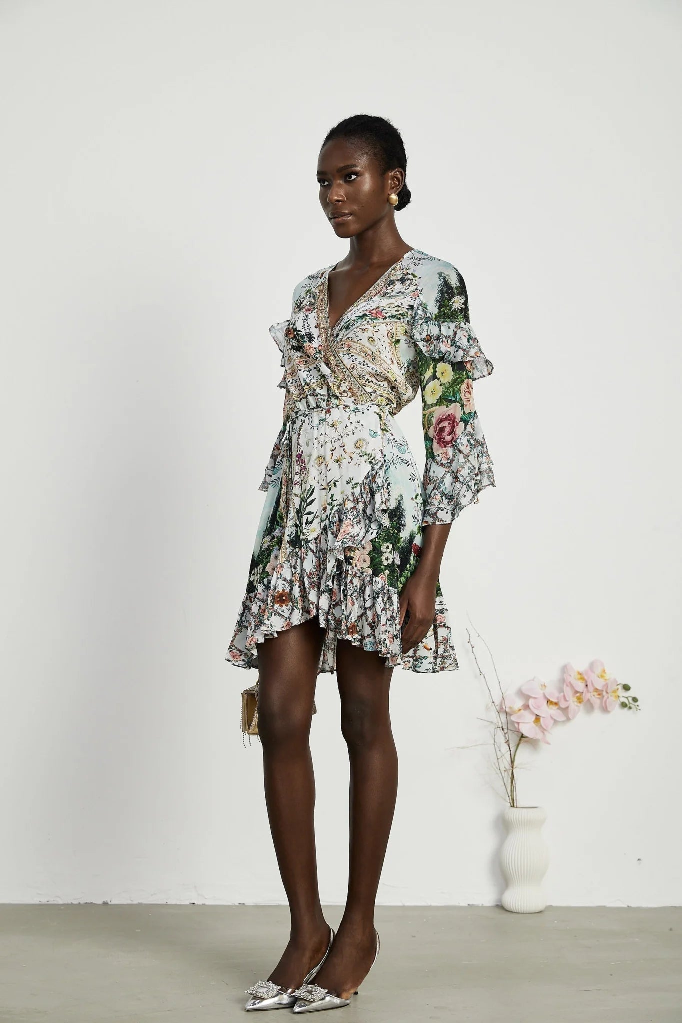 Mariuccia Mini Dress Renaissance Romance Ruffle & Crystal