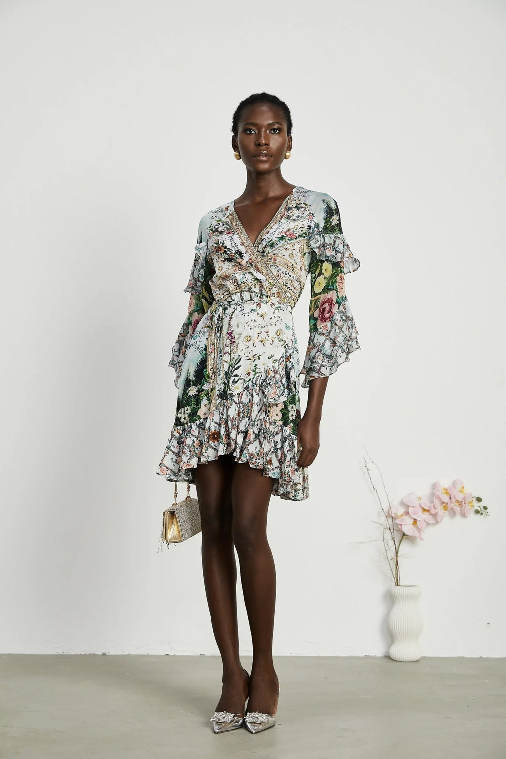 Mariuccia Mini Dress Renaissance Romance Ruffle & Crystal